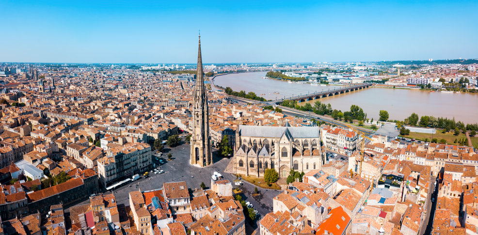 Bordeaux aerial panoramic view, France