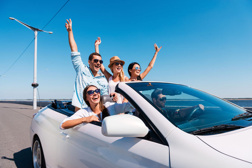 Voiture entre amis en Italie